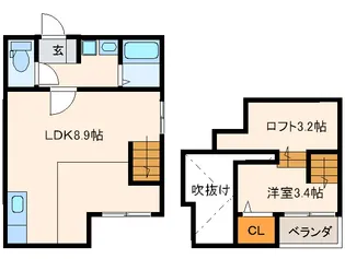 ポラリス九研VII【1階】の間取り