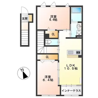 オータム リーブス【2階】の間取り