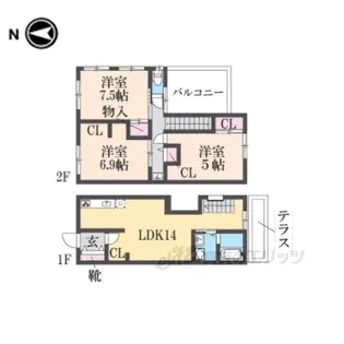 DMハイツ松丘【1階】の間取り