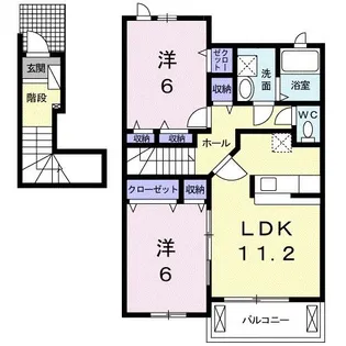 モデルノ・デーアA【2階】の間取り