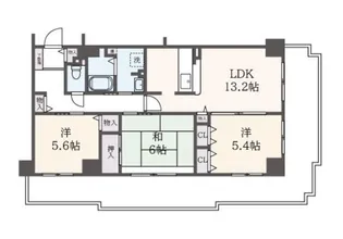 オーバーヒルズ参番館【5階】の間取り