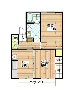 フローラI【2階】の間取り