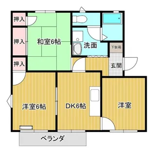 ヴェルヴェデーレ・ハイツC【2階】の間取り