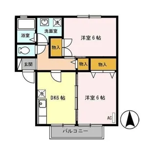 セジュール・ベルリラAB【2階】の間取り