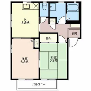 ヴィラ千原崎【2階】の間取り
