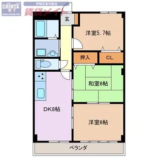 グランディール雅II【3階】の間取り