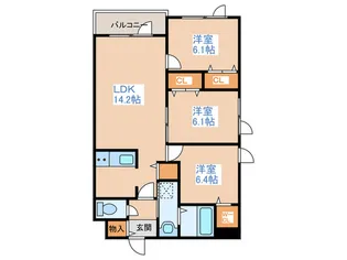 白南ハイツI【3階】の間取り