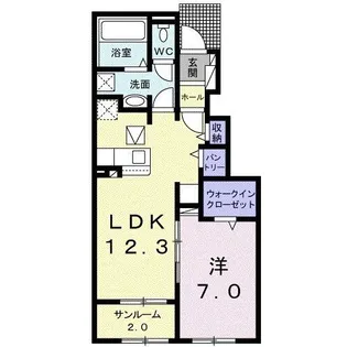 ミル ハピネス A【1階】の間取り