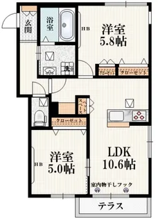 アルバニ府中【1階】の間取り
