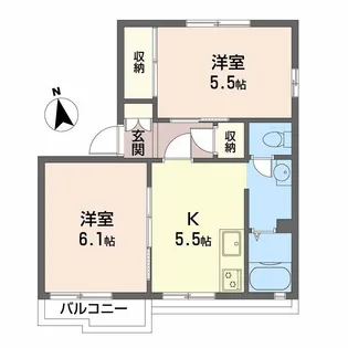 フローラル・シティハイツ【2階】の間取り