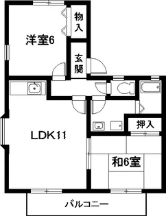 クレスト・スリー【1階】の間取り