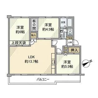 市川中山団地3号棟【1階】の間取り