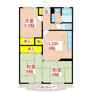 アヴェルデ紫原【1階】の間取り