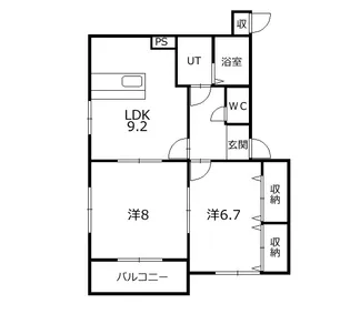 ガイア足門B棟【2階】の間取り