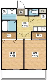 ボヌールF【2階】の間取り