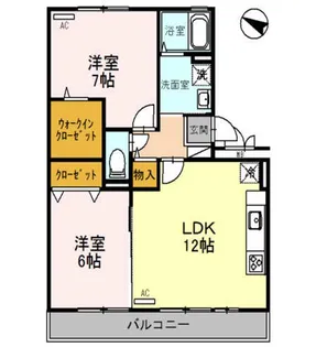 セジュール文里【3階】の間取り
