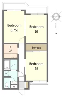 2LDKの間取り画像