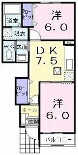 アップルヒル壱番館【1階】の間取り