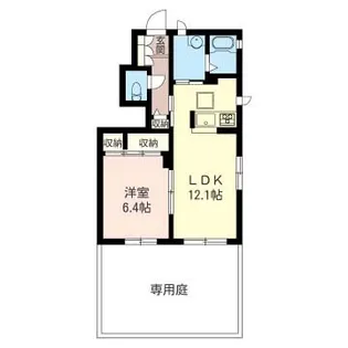 ラ・モンターニュ【1階】の間取り