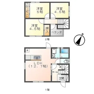 広島県福山市大門町3【一戸建】の間取り