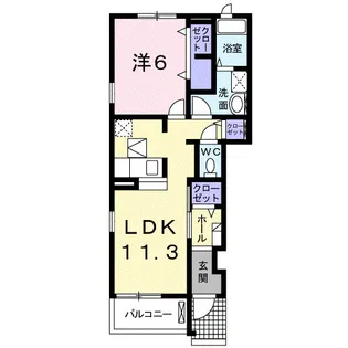 長野県長野市篠ノ井二ツ柳【アパート】の間取り