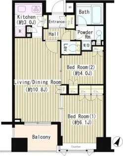 2LDKの間取り画像