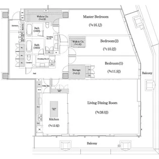 東京都千代田区二番町【マンション】の間取り