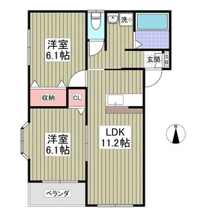 ハーヴェスト玉村【1階】の間取り
