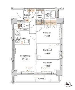 東京都練馬区豊玉上1【マンション】の間取り