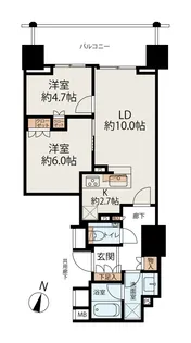 ザ・パークハウス市ヶ谷【3階】の間取り