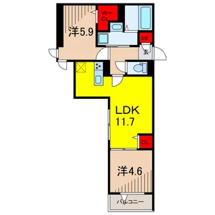セレスティア六町II【2階】の間取り