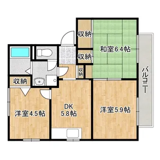 オリーブハイツA棟【1階】の間取り