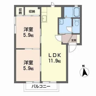 フェアリーハウス A【2階】の間取り