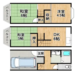 大阪府大阪市住之江区北加賀屋1【一戸建】の間取り