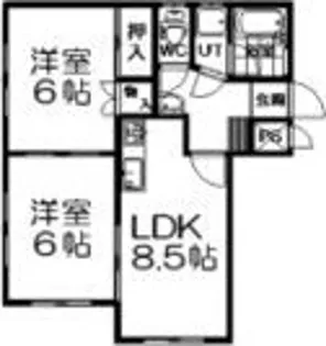 田面ハイツ【3階】の間取り