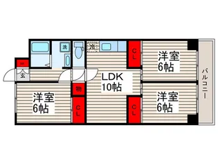 グリーンパーク北葛西【3階】の間取り