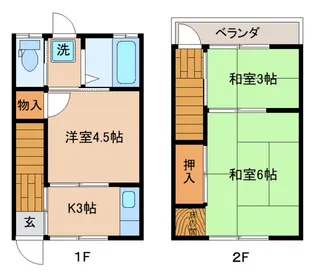 阿賀中央7丁目 貸アパートの間取り