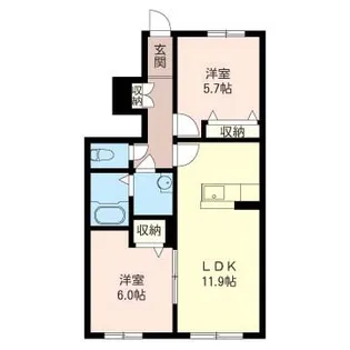 群馬県邑楽郡大泉町大字古氷【アパート】の間取り