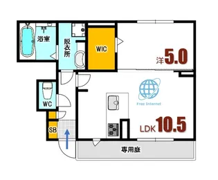 アンジュール宮の町【1階】の間取り