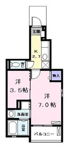 レジデンス T&T【1階】の間取り