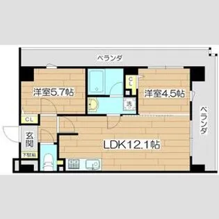 プレステージ12番館【6階】の間取り