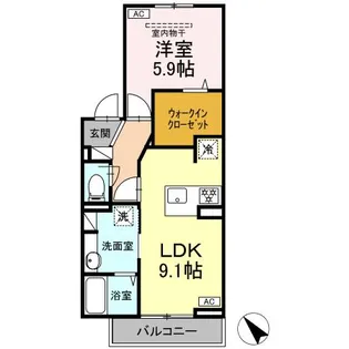 TORISIA城ケ丘【2階】の間取り
