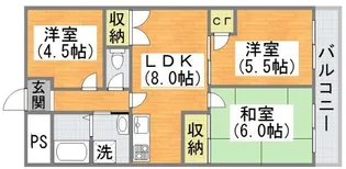 大阪府大阪市生野区巽南5【マンション】の間取り