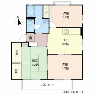 プロムナード蒲原 B棟【1階】の間取り