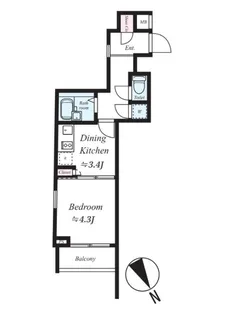 ビバリーホームズ早稲田【4階】の間取り