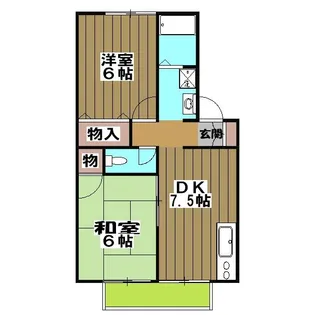 ハイカムール上桂【1階】の間取り