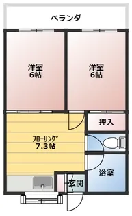 メゾンキャッスルII【1階】の間取り