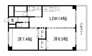 悠明館【5階】の間取り