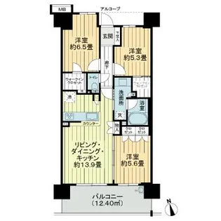 ルイシャトレ川口レックスフォート【7階】の間取り