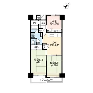 UR武庫川【7階】の間取り